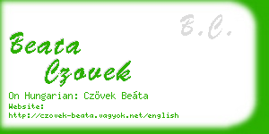 beata czovek business card